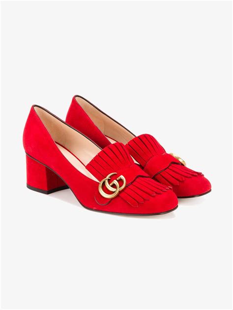 red gucci loafers women|gucci fringe loafer.